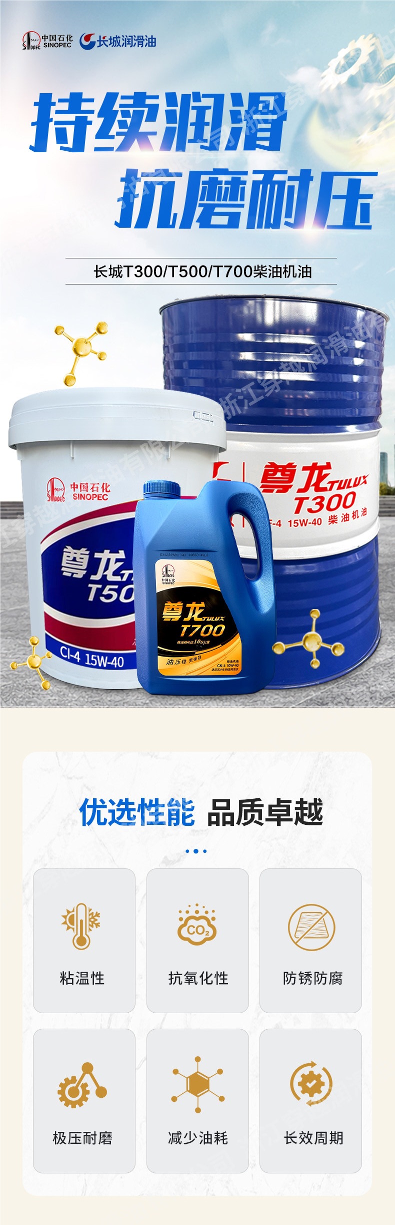 Great Wall Zunlong T300/500/700 15W-40 20W-50 diesel engine oil for trucks and excavators