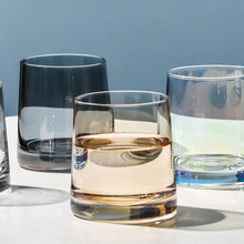 北欧风彩色玻璃杯高颜值饮料杯锥形水杯漱口杯创意咖啡杯
