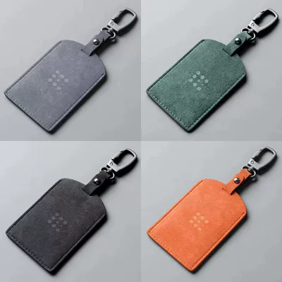 Card Holder Key Case, Car key bag - dark-green-blue-electricity-metal-square-buckle