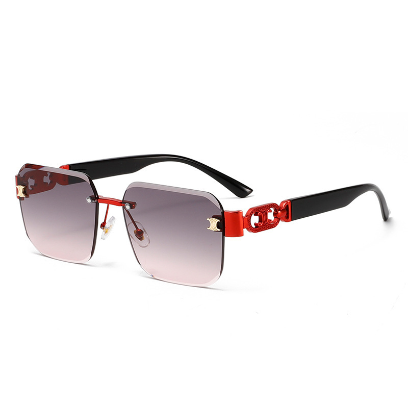 Arch Women's Sunglasses High End Frameless UV Protection Slimming Effect For Large Faces Natural Wear_voghion.com
