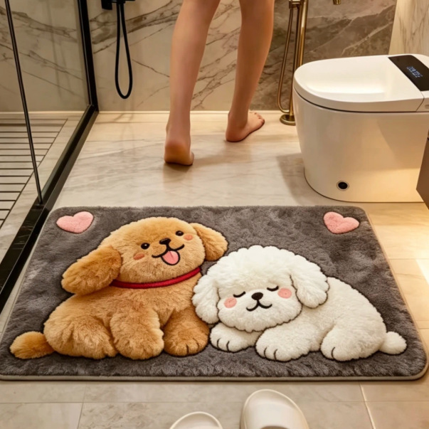 Cute Bathroom Floor Mat, Decorative Water-Absorbent Bathroom Non-Slip Mat, Plush Cartoon Cute Imitation Cashmere Rug Cute Bathroom Floor Mat, Decorative Water-Absorbent Bathroom Non-Slip Mat, Plush Cartoon Cute Imitation Cashmere Rug