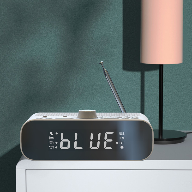 Bedside Bluetooth FM radio Dual Alarm Phone USB charging Bluetooth speaker