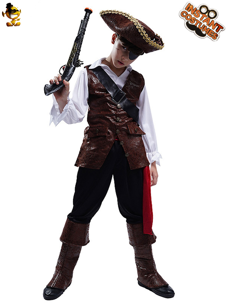 Halloween niños traje de pirata de los niños capitán pirata Cosplay carnaval fiesta etapa rendimiento traje