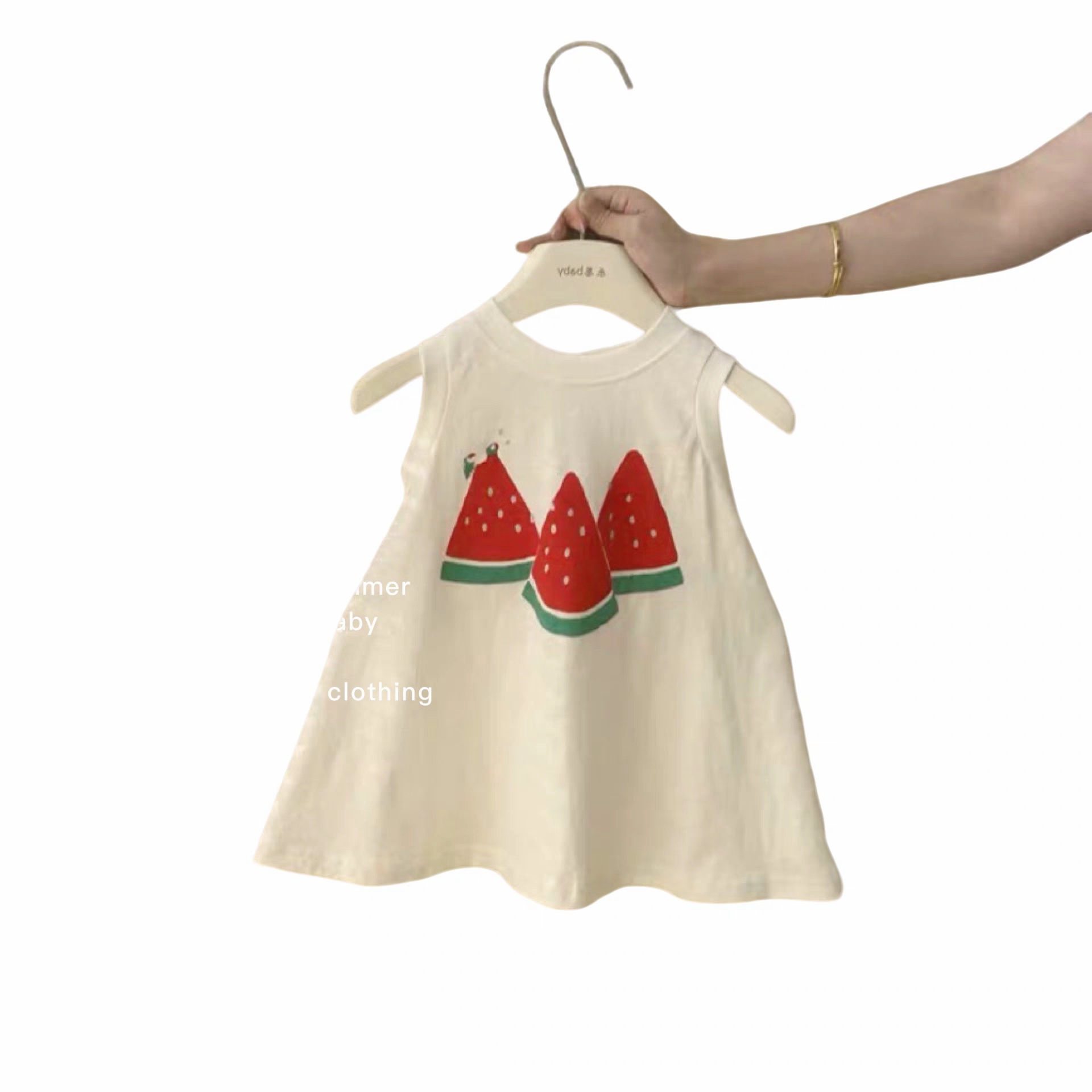 Baby Jardín de infantes lindos dibujos animados sin mangas chaleco vestido de niñas verano nueva camiseta camiseta