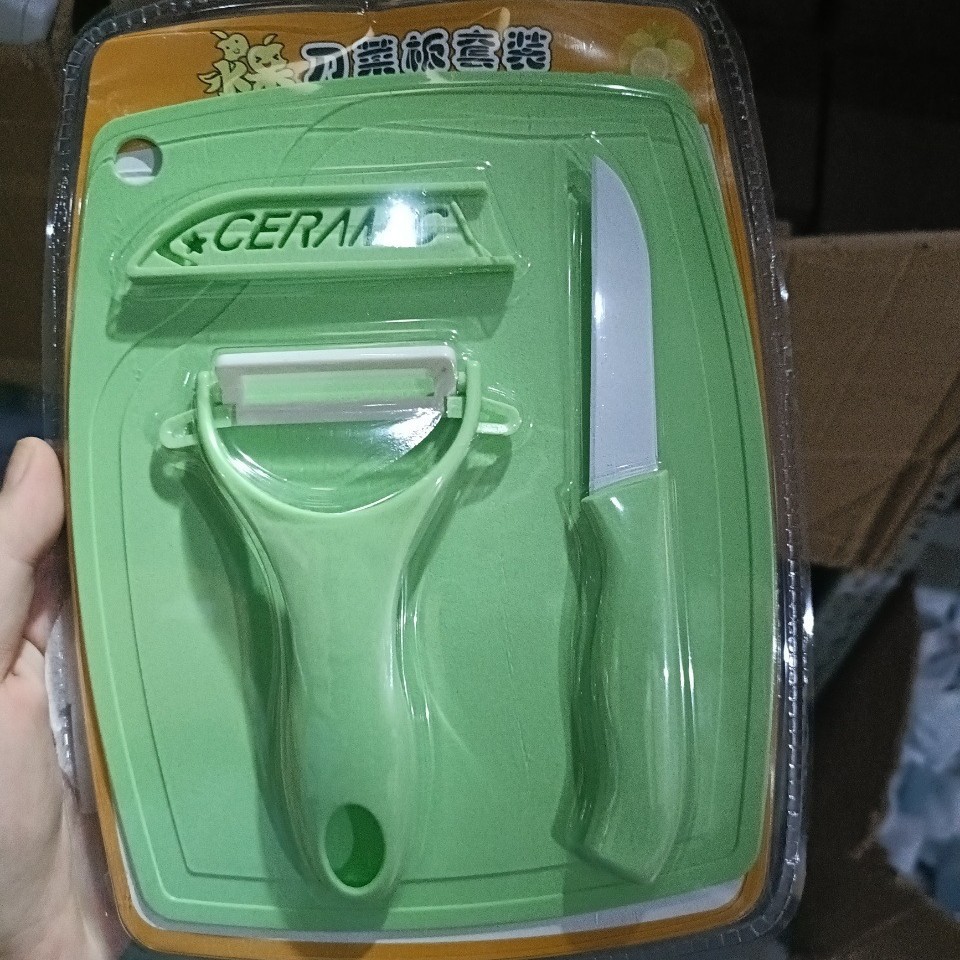 Juego de cuchillos de cerámica para frutas, juego de tres piezas, cuchillo multifuncional para el hogar, cuchillo creativo para comida de bebé, juego de cuchillos para pelar.