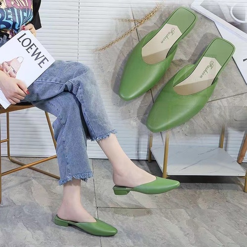 Summer Baoji Women's Flat Low Heel Slip-on Casual Slides Half-Hot Sandals