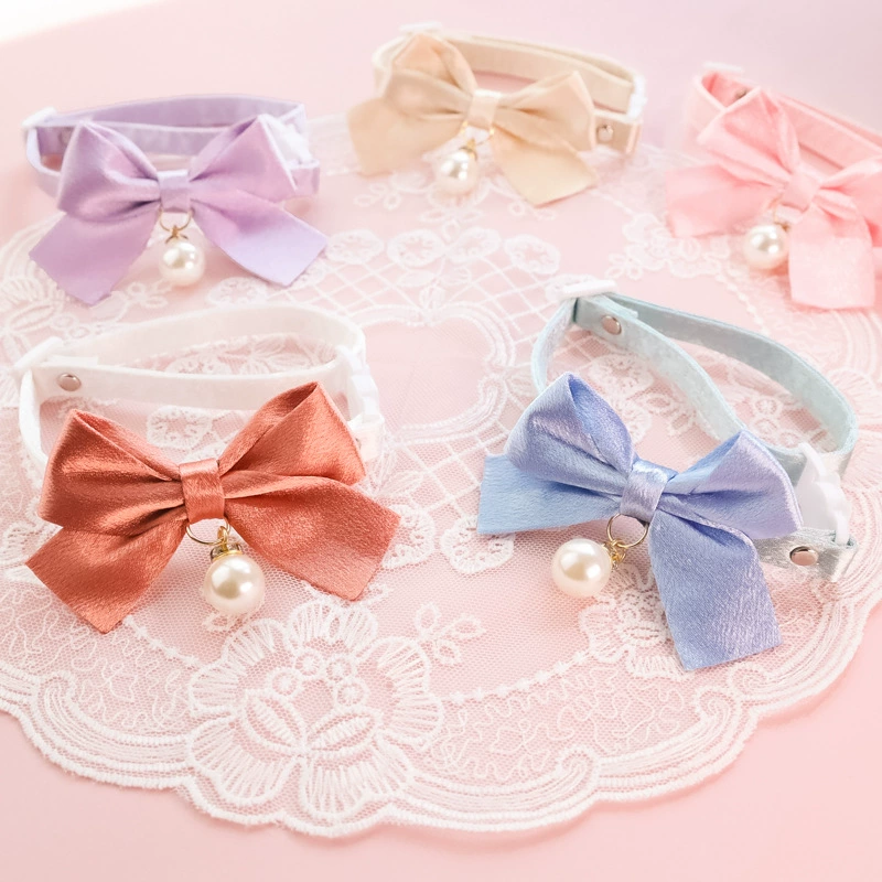 Специальная цена трансграничный амазонка домашнее животное ошейник котенок собака бант ожерелье-бабочка украшения атласный жемчуг со стразами