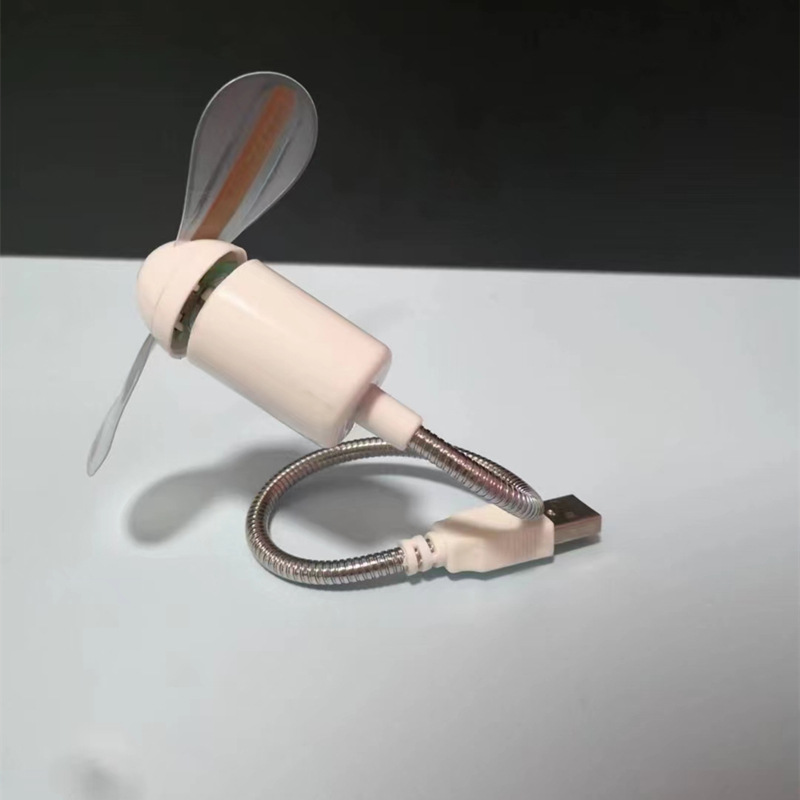 Venta al por mayor nuevo exótico creativo USB flash ventilador mini ventilador eléctrico luminoso publicidad regalo LED pequeño ventilador