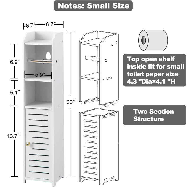 Estante de almacenamiento de baño, estante de almacenamiento de inodoro, estante de almacenamiento de múltiples capas de piso de cosméticos, gabinete de almacenamiento estrecho
