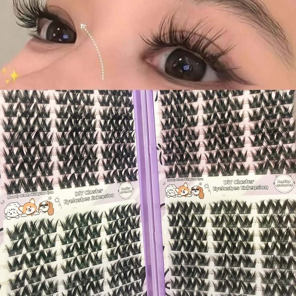 Serie de pestañas postizas transfronterizas Libro de pestañas de comercio exterior Pestañas postizas en inglés completas Pestañas postizas de gran capacidad, pelo segmentado de un solo racimo