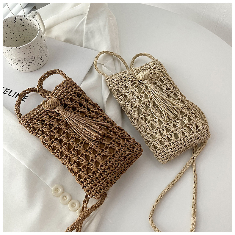 Korean trendy fashion straw messenger bagpicture5