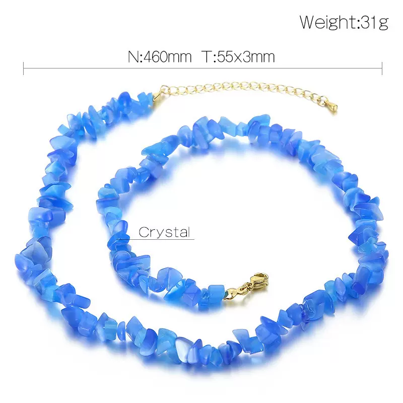 跨境热卖不规则猫眼碎石手串项链饰品 水晶玉石DIY串珠项饰批发