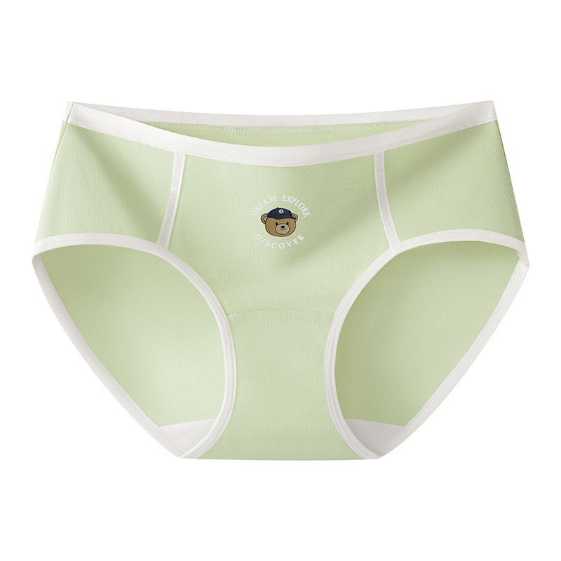Bragas de oso, entrepierna antibacteriana de algodón para mujer, ropa interior de cadera sin clip, calzoncillos de mujer de estilo universitario retro americano