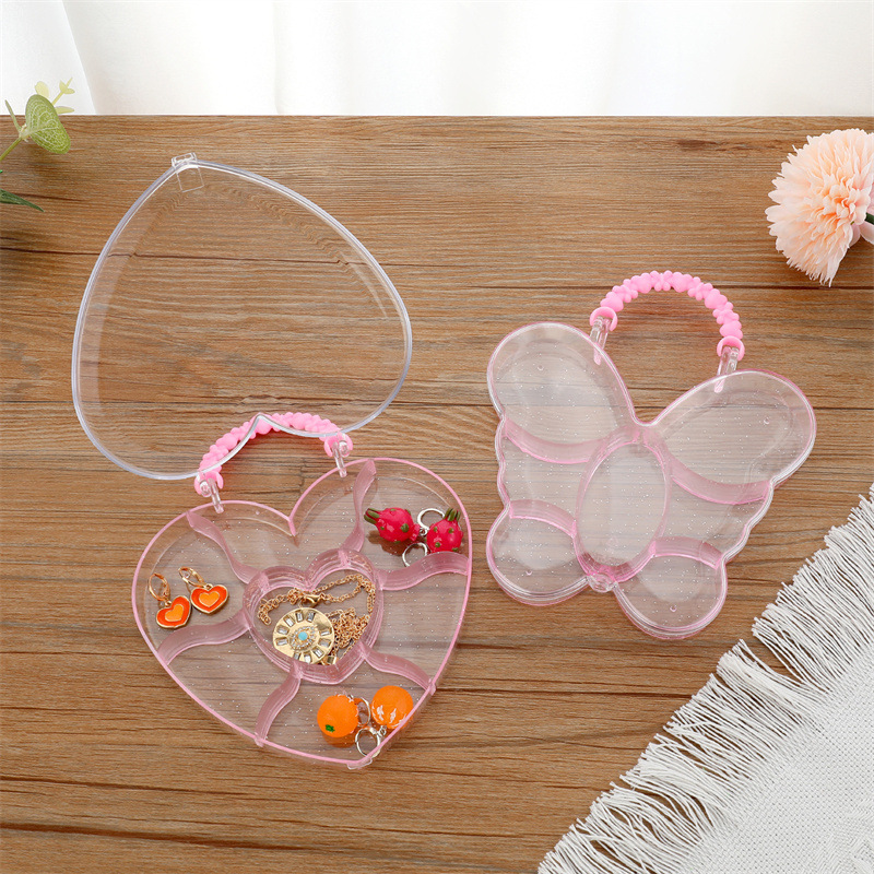 Transparent Heart Butterfly Handbag Storage Box display picture 1