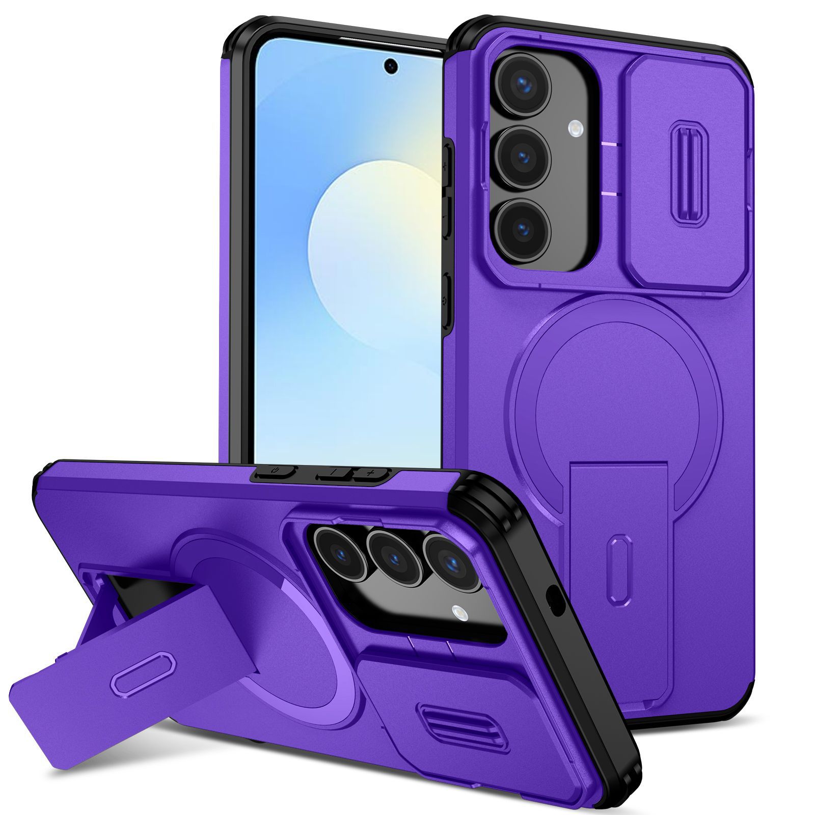 Aplicable a Samsung S25 FE serie de toma de aire de absorción magnética caja de teléfono móvil S25 Edge soporte invisible cubierta deslizante
