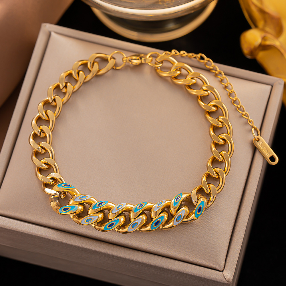 Mode Géométrique Acier Au Titane Placage Turquoise Bracelets display picture 4