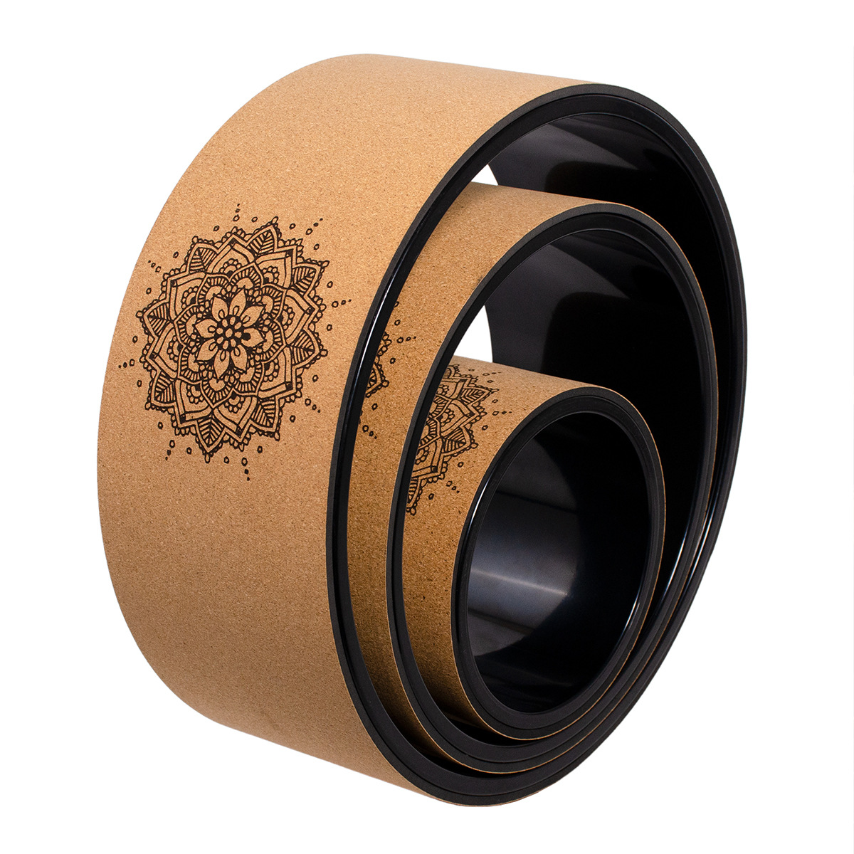 Cork Yoga Wheel, Back Stretching Wheel, Three-Piece Set, Pilates Ring, Massage Wheel, Leg Beautifying Backbend Stretching Ring, Back Stretching Tool