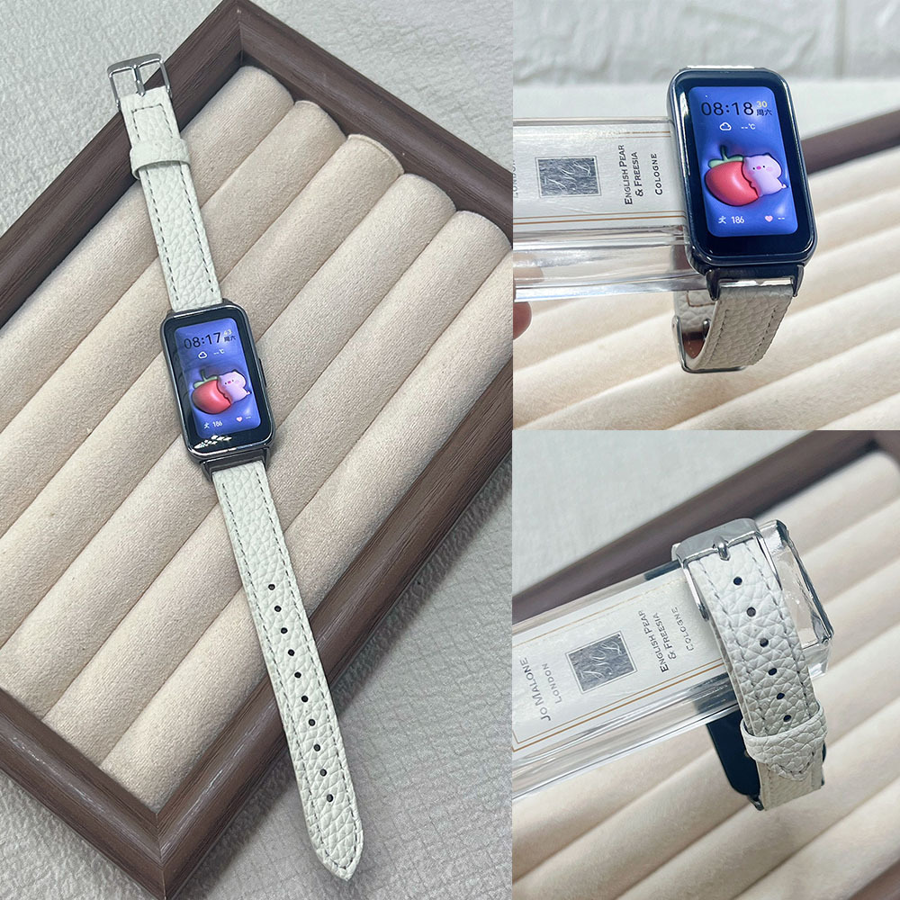 Suitable for Huawei Bracelet 10 Huawei 9/8 Bracelet Strap Nfc Sports Leather Simple Accessible Luxury New Women's Watch Strap