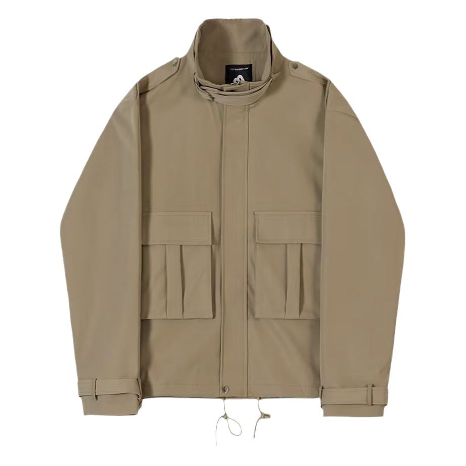 Estilo maduro ligero guapo abrigo de hombre primavera y otoño estilo coreano diseño de moda falso solapa de dos piezas chaqueta de ropa de trabajo Retro