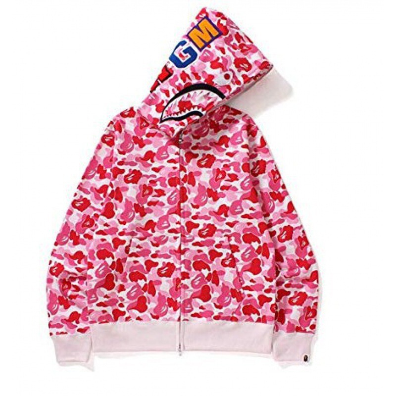 2025 [健康布] 3D デジタル印刷 Bape ブランド シャークヘッド スウェットシャツ メンズ カップル ジッパー カーディガン ベルト付き|undefined