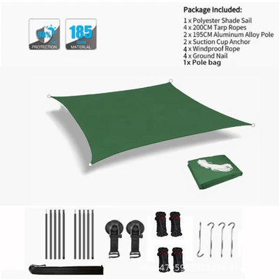 car side cover, Avtomobil yan çətirləri - dark-green-2x2m