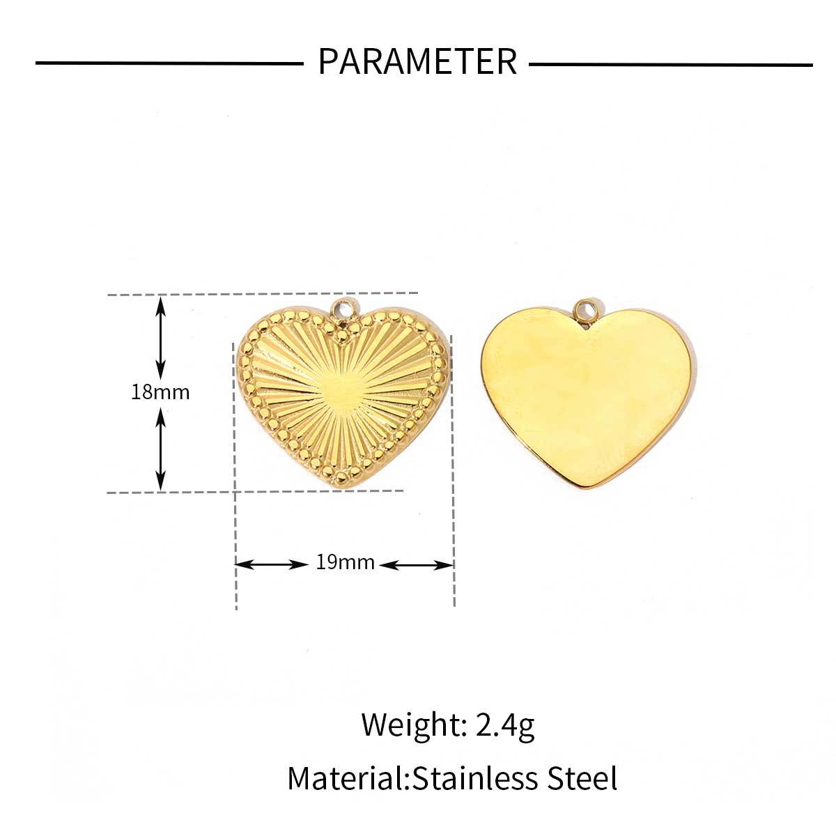 12g Weight Pendant Jewelry Making Type 18*10mm, 20*14mm, 22 * 27mm Jewelry Making Size DIY Jewelry Accessories Classification 3 PCS/Package Quantity Titanium Steel Material Geometric, Heart Shape Pattern Plating Design Elegant, Simple Style, Streetwear Style 3 PCS/Package 18*10mm 20*14mm 22 * 27mm Titanium Steel Geometric Heart Shape Pendant 9