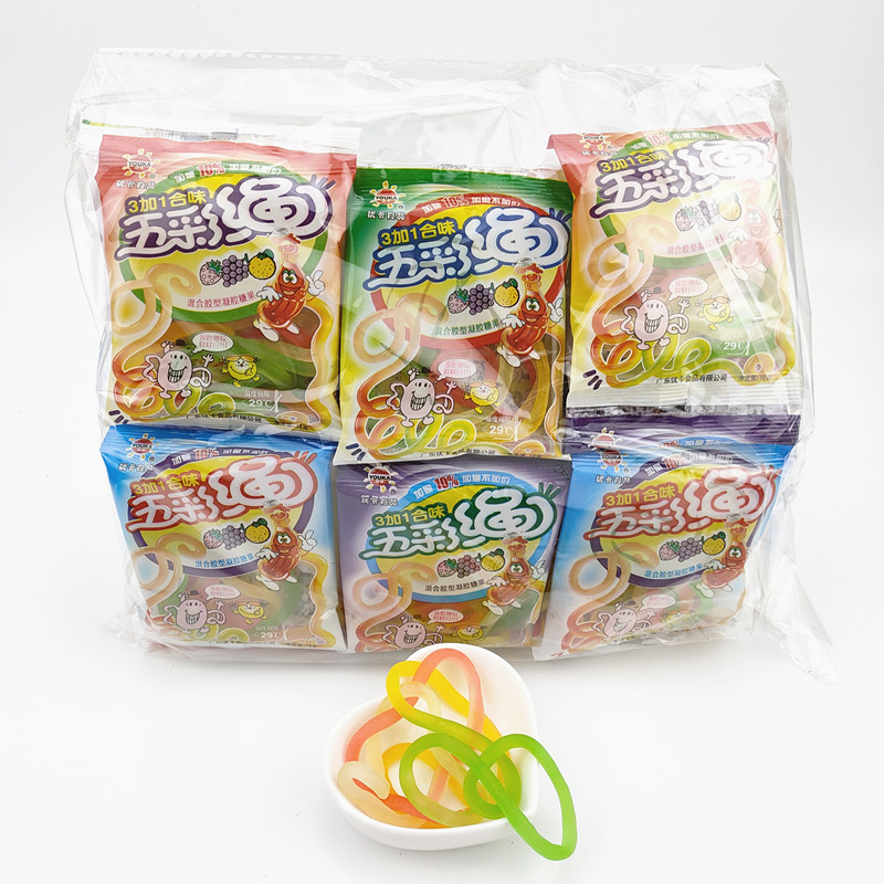 Youka カラフルロープ ミックスジェル キャンディー 8090 懐かしいお菓子 5袋 送料無料 カラーロープ|undefined