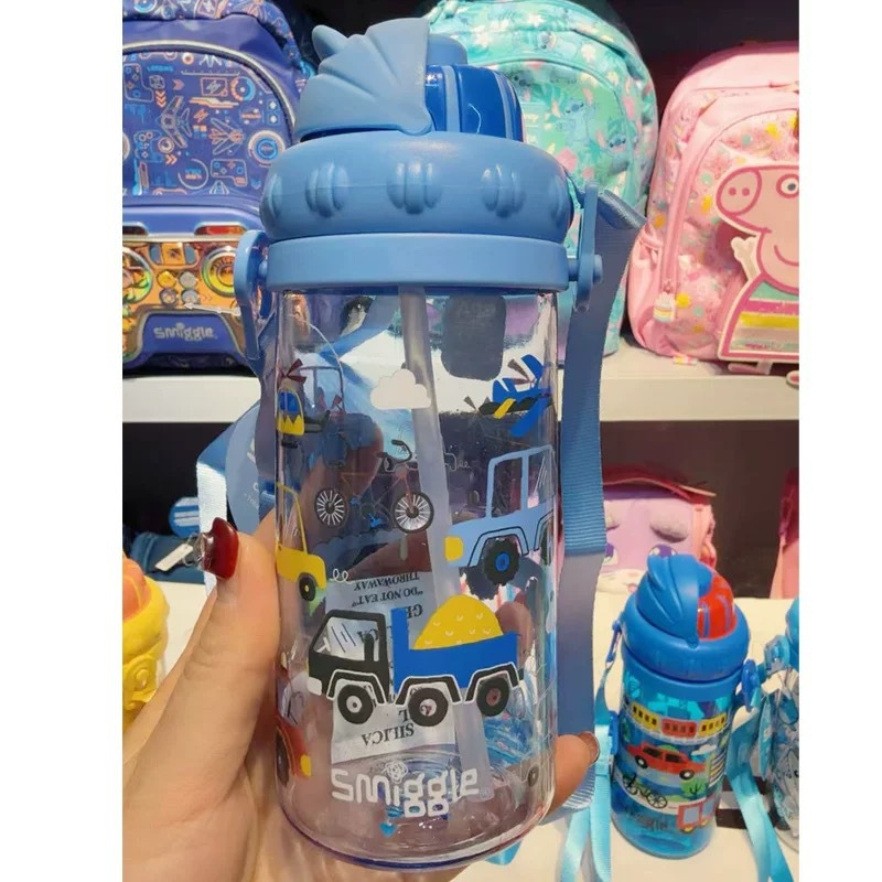 Australian smiggle taza de agua pajita plástico para niños estudiantes ligero y transparente taza de mano botella de agua de alto valor
