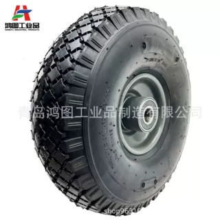 工厂定制10寸3.00-4橡胶充气轮内外胎货仓车轮子260x85橡胶充气轮