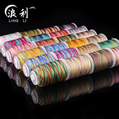 Segment-dyed 3-strand handwoven cord for DIY bracelet & jewelry making; nylon thread for decorative pendants and tassel cords&mdash;wholesale materials.