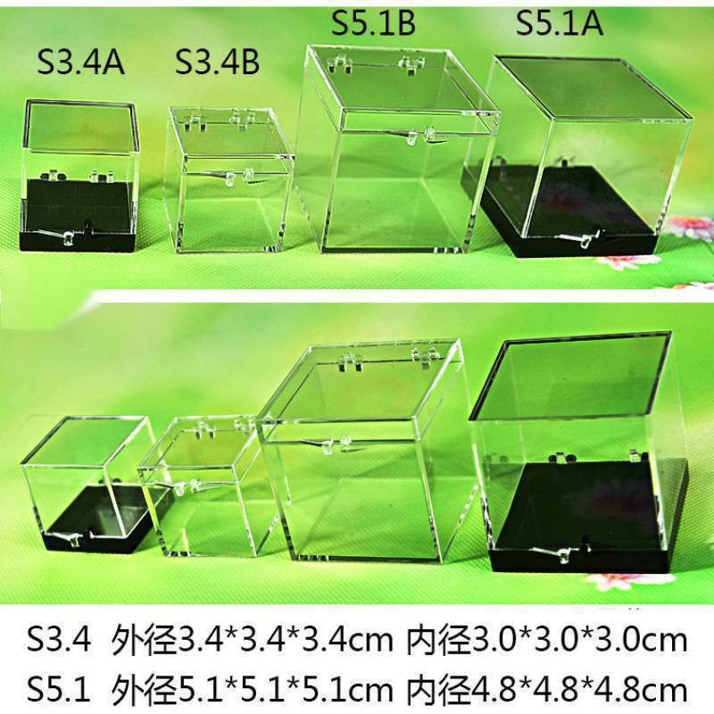 猫矿盒 矿标盒 矿晶标本展示 收藏盒 正方体透明塑料盒 . .