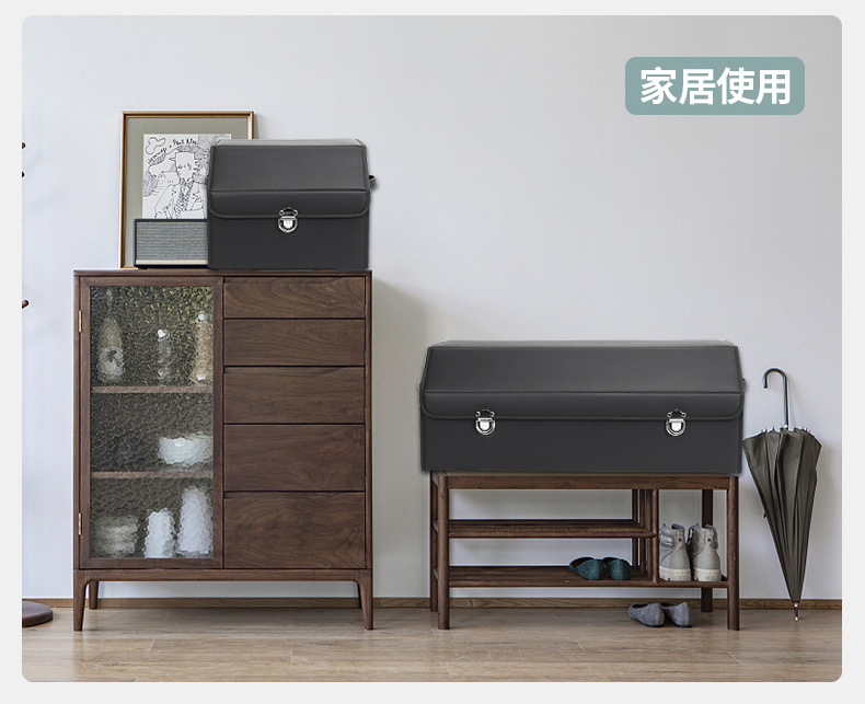 Car trunk storage box car storage box leather multifunctional folding storage box car storage box