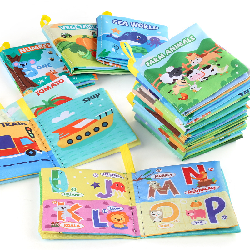Libro de tela para bebés juguetes de educación temprana animal marino libro de Palma a prueba de lágrimas libro de tela para bebés cognitiva múltiple Amazon