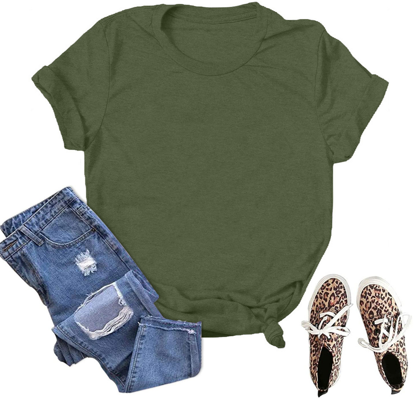 En stock Comercio exterior al por mayor transfronterizo de color sólido en blanco suelta más tamaño manga corta Camiseta hombres y mujeres mismo deseo de Amazon image 7