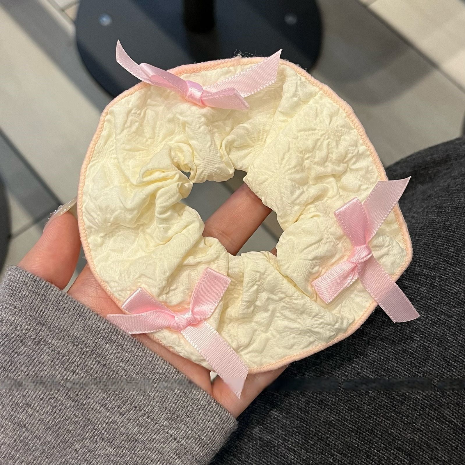 Nuevo encaje coreano anillo de cabello de alto nivel anillo de cabello de niñas cabeza de cuerda de arco flotante cuerda de cabello tocado