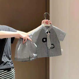 【高柜专定】2026新款儿童米奇格子两件套男女童立领套装