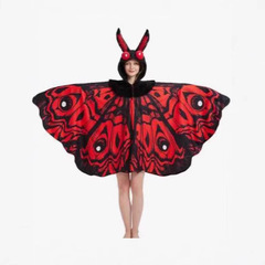 2025 新しいクロスボーダー蝶昆虫動物パフォーマンス服マント羽ハロウィンコスプレ装飾ストライプ