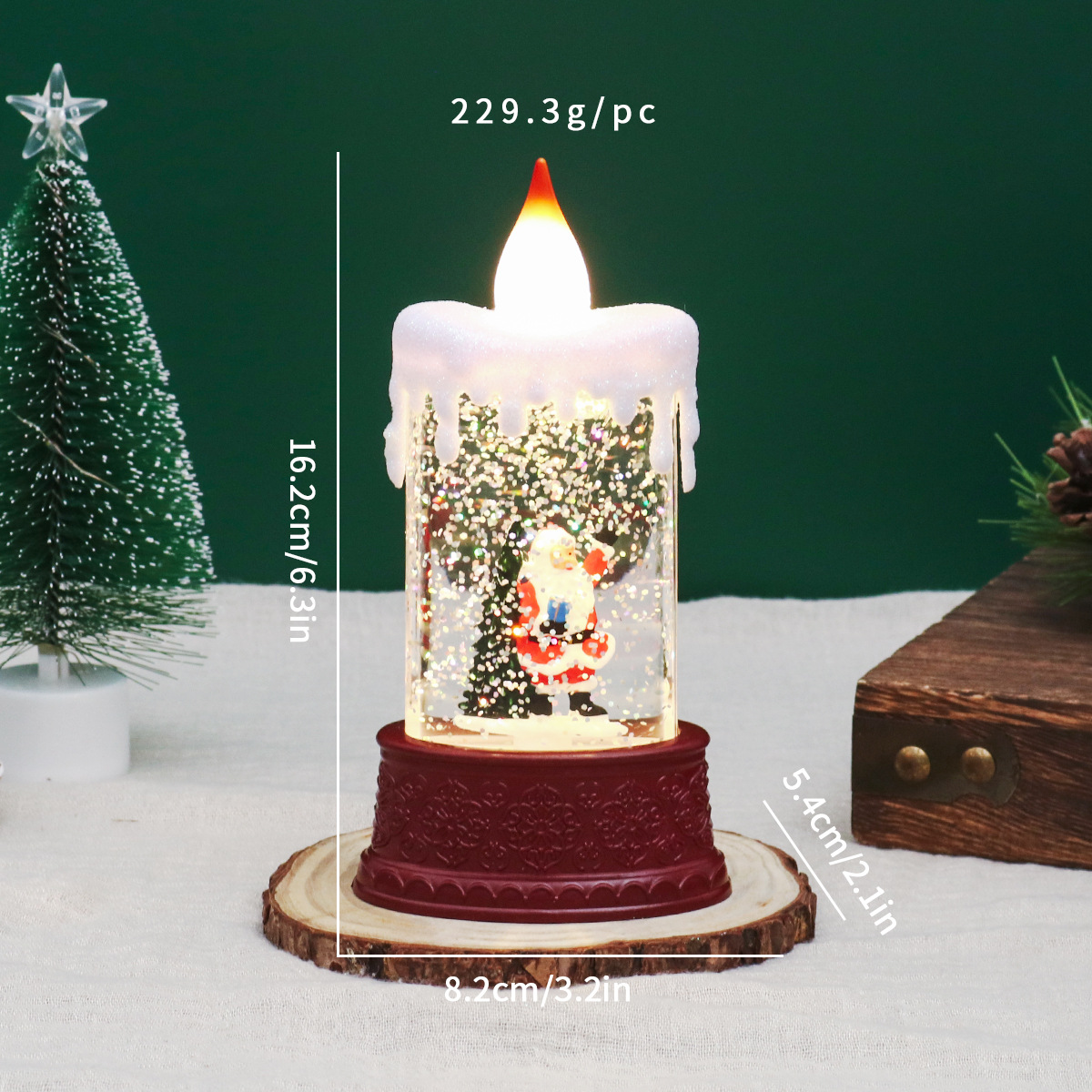 Nuevo agua de Navidad lámpara de vela luminosa lámpara de viento decoración de Santa Claus pequeño regalo de árbol de Navidad