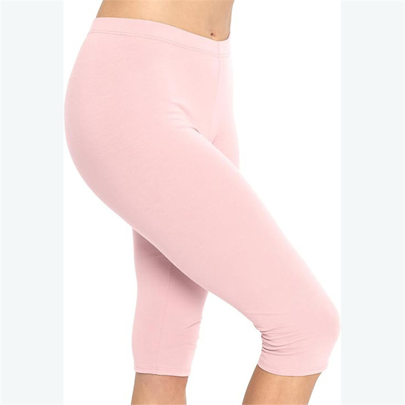 Amazon Cross-Border Women's Knee-Length Leggings Capri Pants Stretch Yoga Hip-Lifting Cotton Spandex Plus Size Adult Amazon Cross-Border Women's Knee-Length Leggings Capri Pants Stretch Yoga Hip-Lifting Cotton Spandex Plus Size Adult