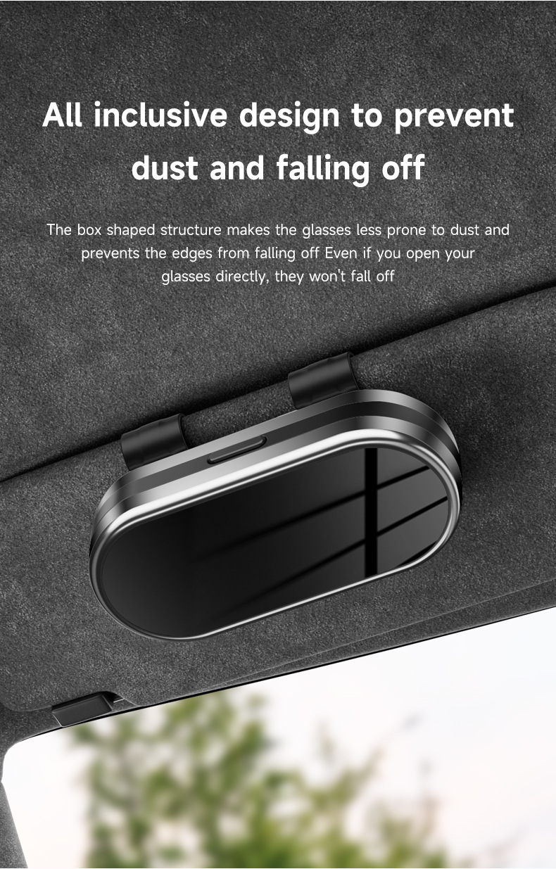 Cross-Border Car Glasses Case Car Sun Visor Glasses Clip Sunglasses Storage Box Glasses Holder High-End Sunglasses Clip