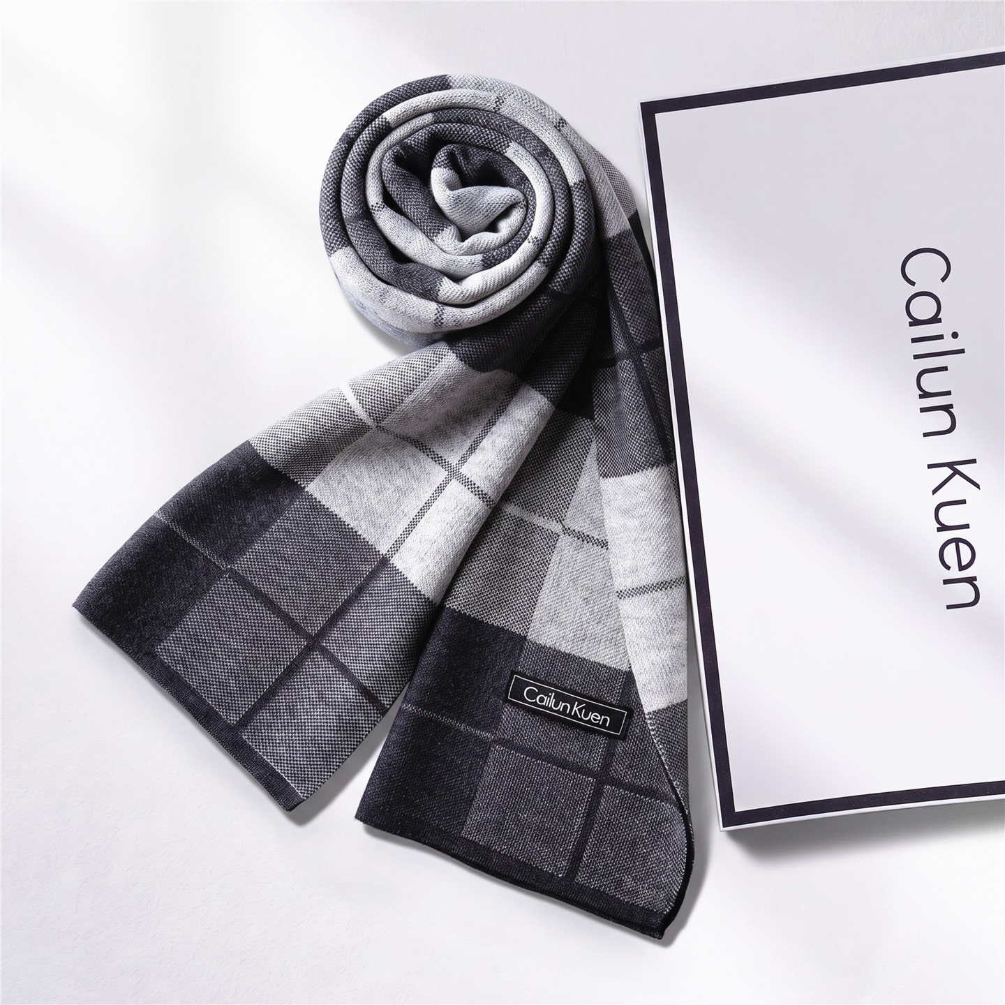 2026 New Men's Wool Scarf, Winter Warmth, Korean Style, Trendy Versatile Plaid Knit Neck Warmer, Wholesale Customization