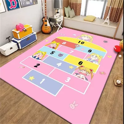Sofa Mat Tatami Bed Front — Avtomobil döşəmə paspasları - pink-beauty-girl-hopscotch-14-2m
