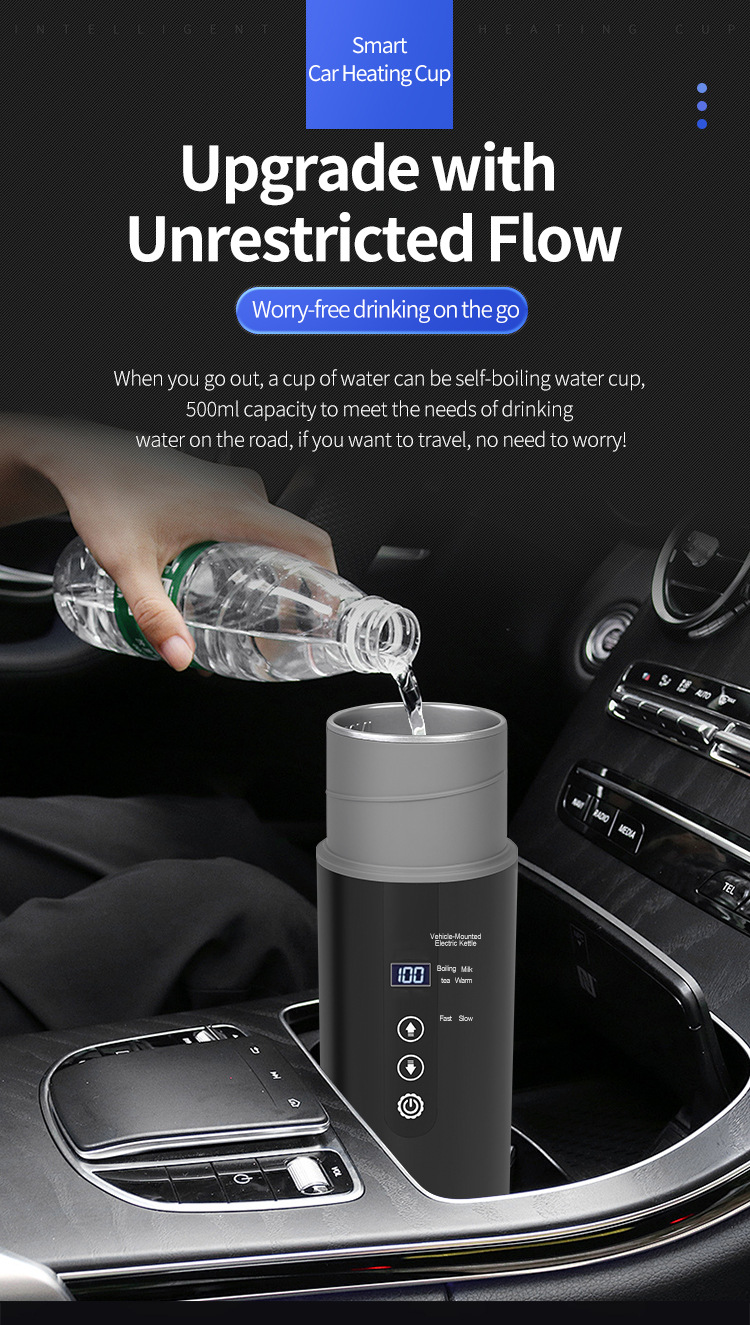 2024 Car Water Boiling Cup 12V24V Universal Water Kettle Heating and Insulation Electric Cup Water Heater Car Water Kettle