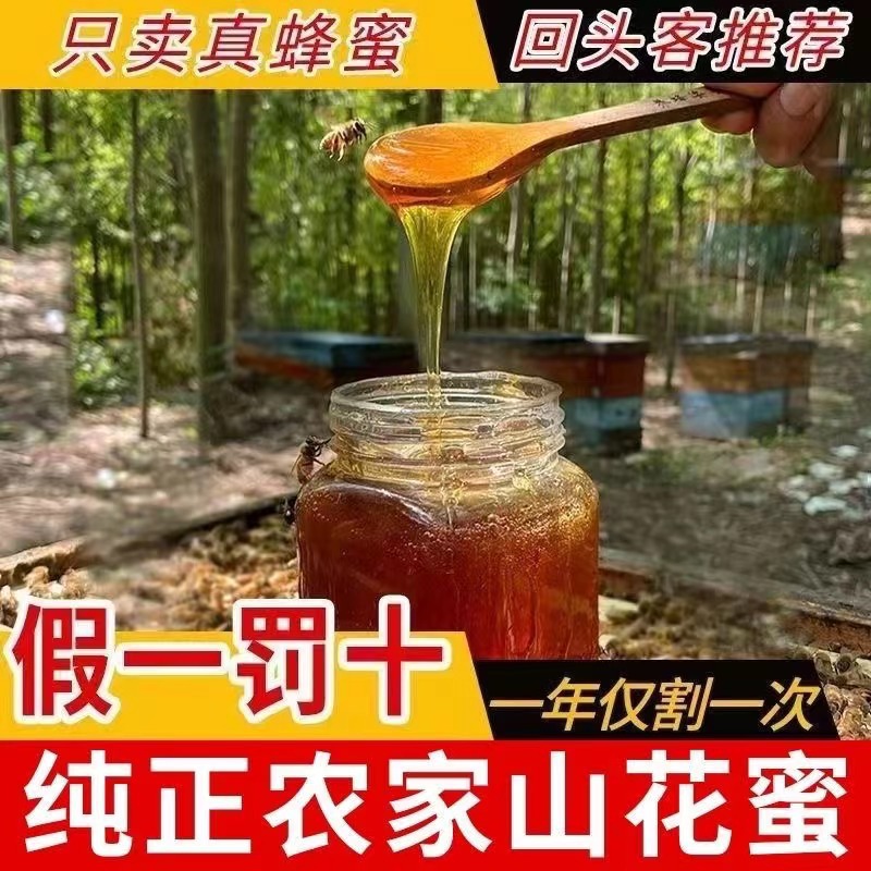 土蜂蜜农家笨蜂蜜百花蜜蜂巢蜜自然成熟天然野生正宗深山野蜂蜜