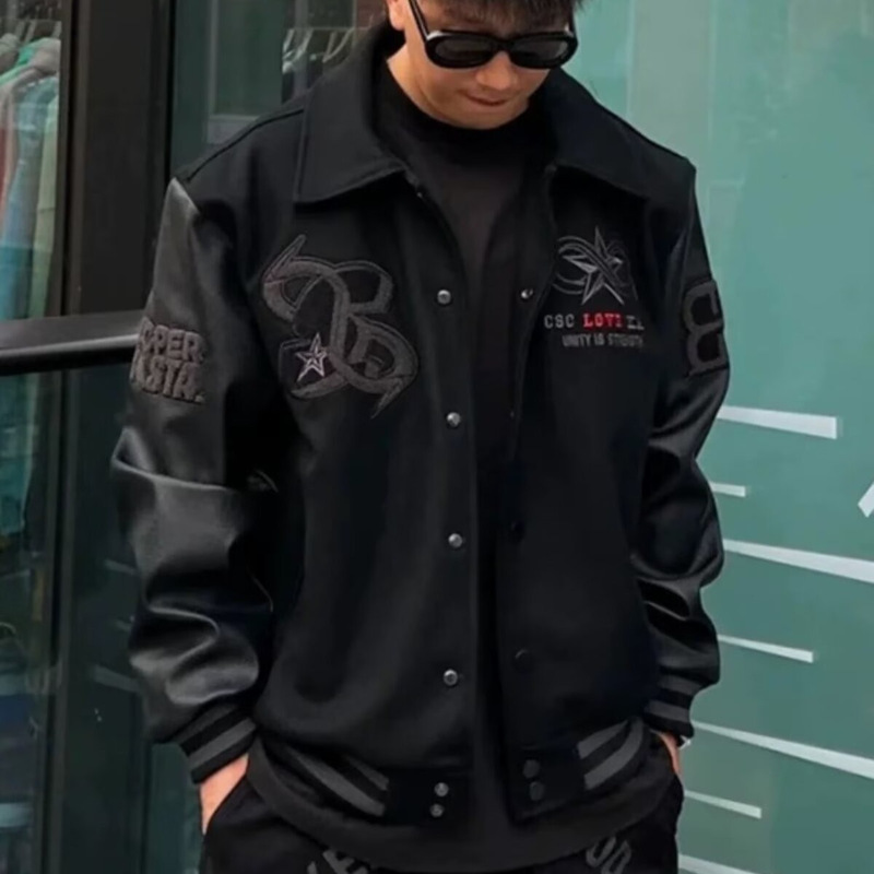 American-style Embroidered Baseball Suit Retro Jacket Men's Autumn Ins Trendy Brand All-match Loose and Handsome Casual Jacket Coat American-style Embroidered Baseball Suit Retro Jacket Men's Autumn Ins Trendy Brand All-match Loose and Handsome Casual Jacket Coat