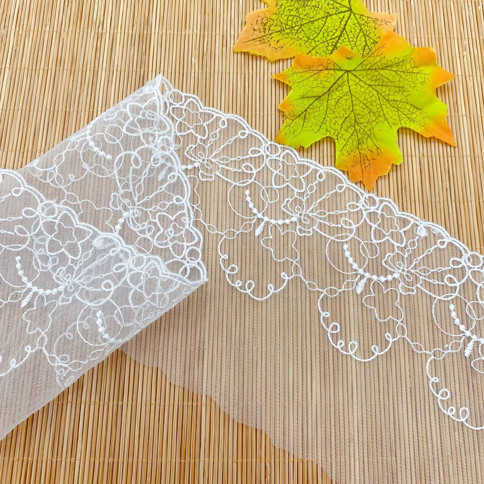 encaje de malla bordada Lolita accesorios conchas estrellas de poliéster encaje de malla soluble en agua