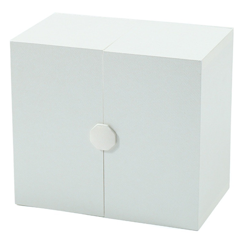 Qixi regalo de San Valentín ilustración joyería caja de madera tridimensional talla de papel caja de anillo de diamante caja media caja de doble puerta personalización