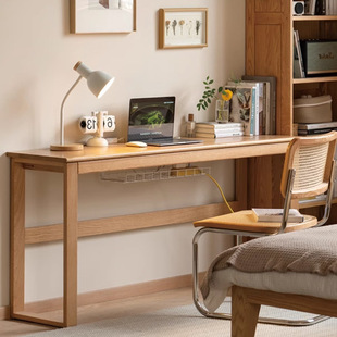 Solid Wood Desk Simple Wall Long Table Oak Desk Household Large Table Modern Log Narrow Table