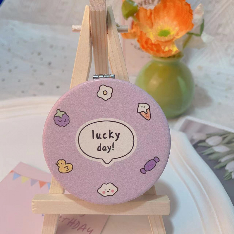 Lindo espejo pequeño Sanrio Kulomi espejo de maquillaje portátil de alto valor espejo de maquillaje portátil dormitorio de estudiantes espejo de maquillaje plegable
