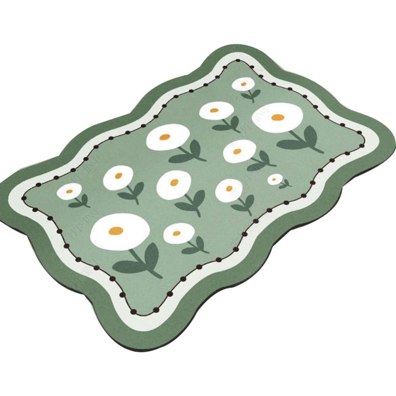 Alfombra de piso de baño hogar absorbente antideslizante simple alfombra de piso de baño irregular lavado alfombra de baño al por mayor